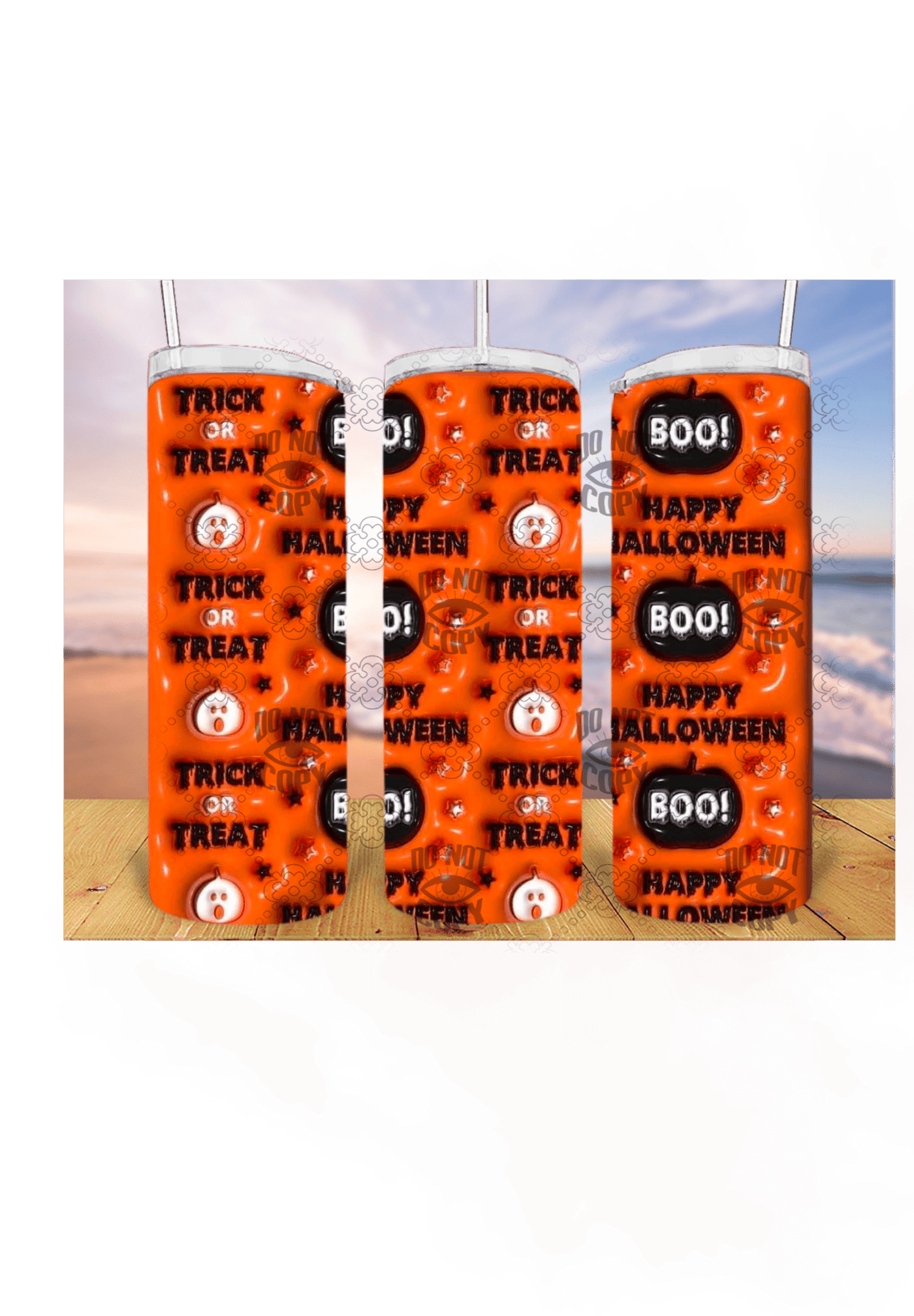 Trick or treat 3D 20oz Tumbler Sublimation Print - KT SUBLIMATION, DTF AND MORE LLC