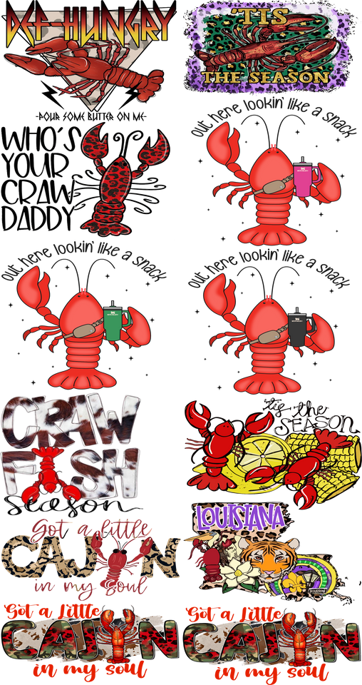 Crawfish 4 Gang Sheet DTF