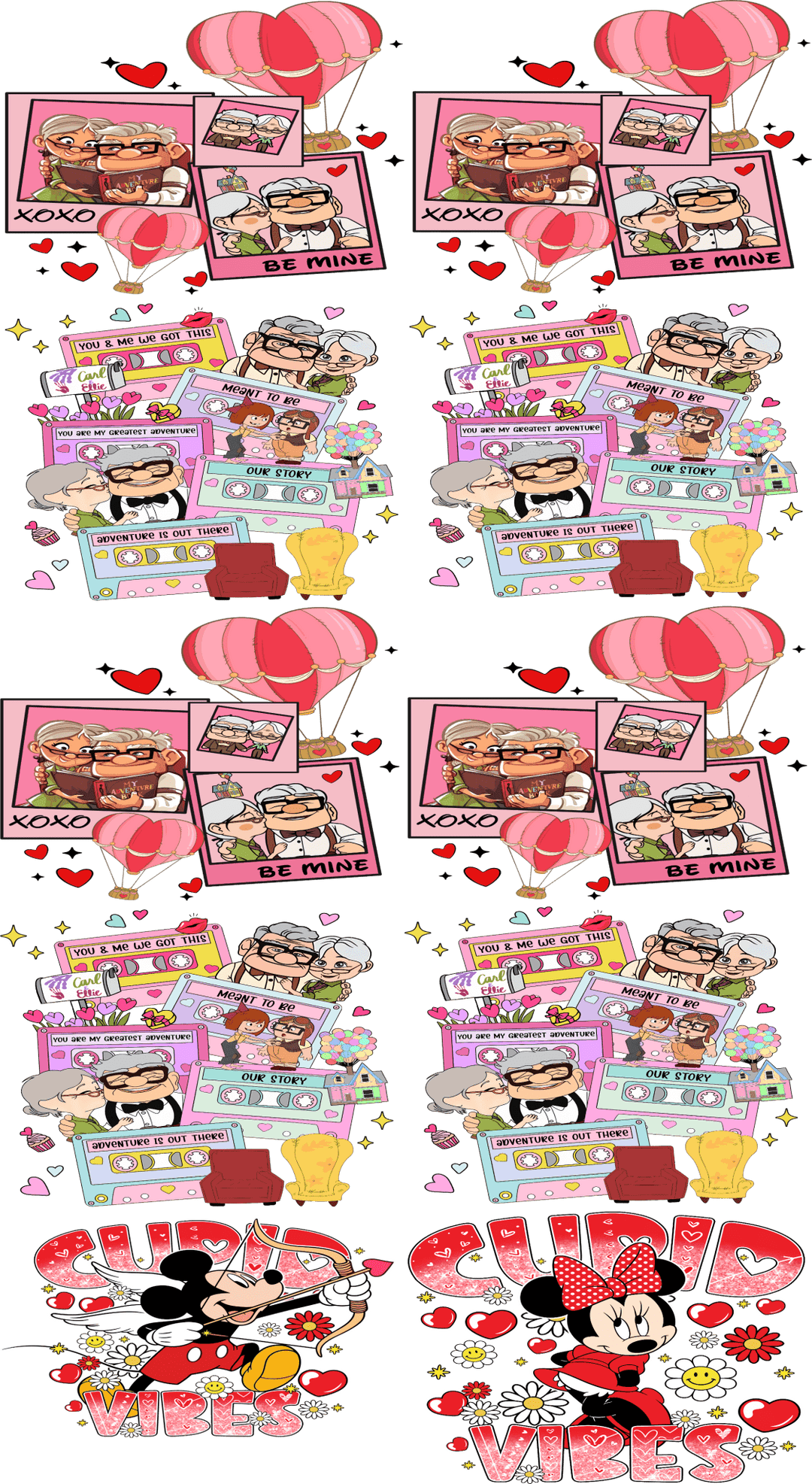 Valentine Pre - Made Gang Sheet Bundle DTF | Ready - to - Press | Love & Romance Designs - KT SUBLIMATION, DTF AND MORE LLC
