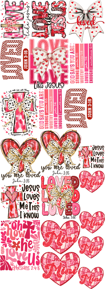 Valentine Pre - Made Gang Sheet Bundle DTF | Ready - to - Press | Love & Romance Designs - KT SUBLIMATION, DTF AND MORE LLC