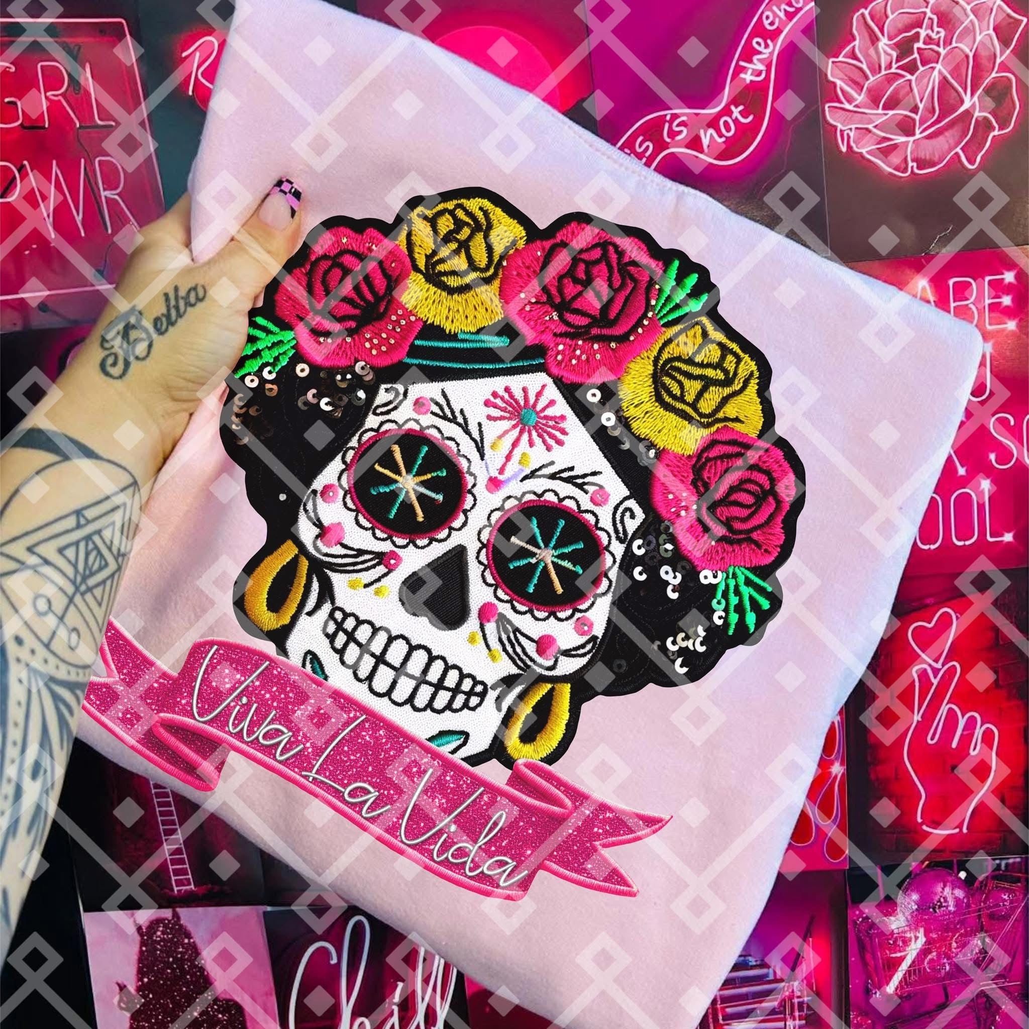 Viva La Vida skull  DTF Transfers