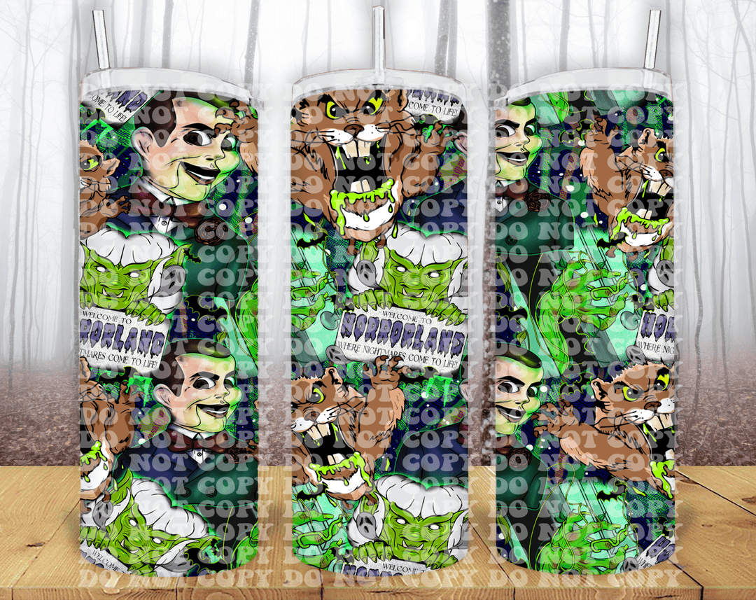 Welcome to Horroland 20oz Tumbler Sublimation Print - KT SUBLIMATION, DTF AND MORE LLC