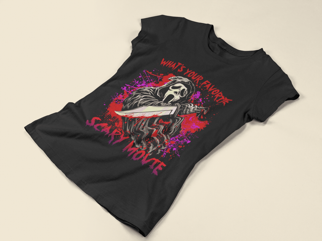 What’s Your Favorite Scary Movie? DTF Transfer – Horror Fan Must - Have - KT SUBLIMATION, DTF AND MORE LLC