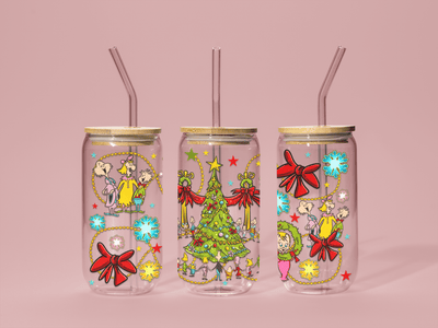 Whoville 16oz libby UV wrap, Waterproof and ready to apply - KT SUBLIMATION, DTF AND MORE LLC