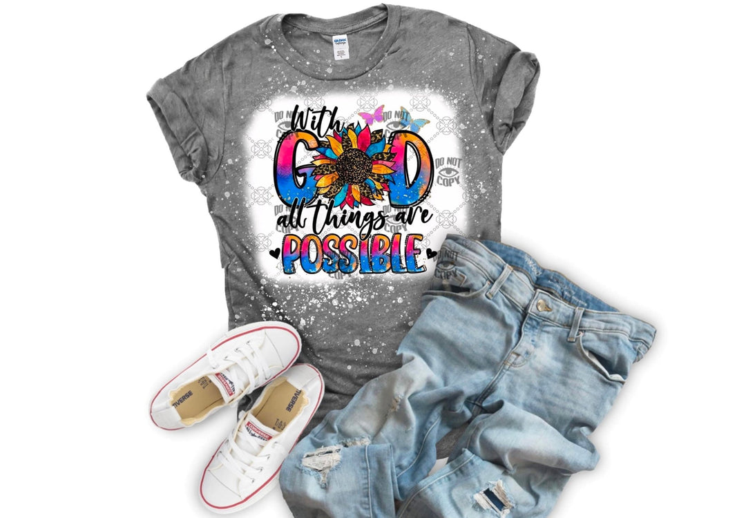 With God all Things are Possible DTF ready to press transfer - KT SUBLIMATION, DTF AND MORE LLC