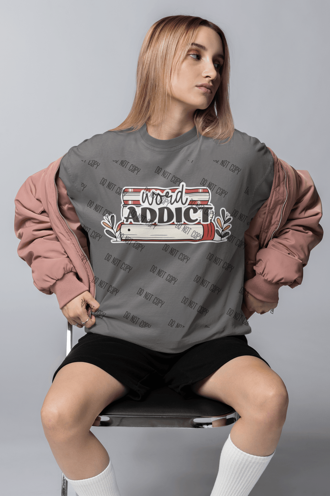 "Word Addict" – DTF Transfer for Book Lovers | Bold and Fun Design for Language Enthusiasts - KT SUBLIMATION, DTF AND MORE LLC