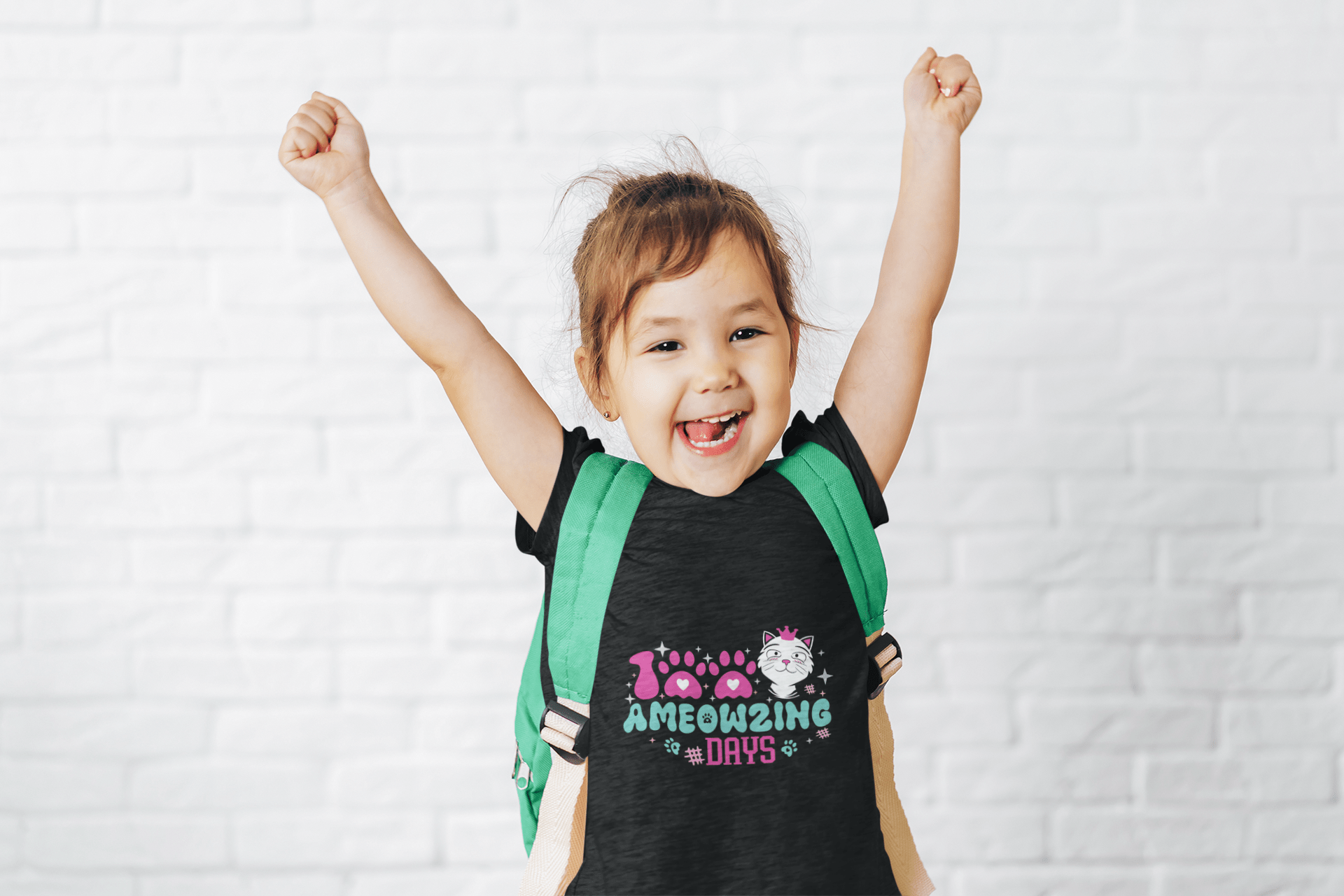 Youth 100 ameowzing days DTF - KT SUBLIMATION, DTF AND MORE LLC