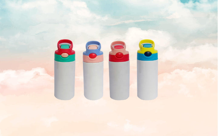 12oz Stainless Steel Straight Flip - Top Sublimation Kids Tumbler | Double - Wall Insulated & BPA - Free - KT SUBLIMATION, DTF AND MORE LLC