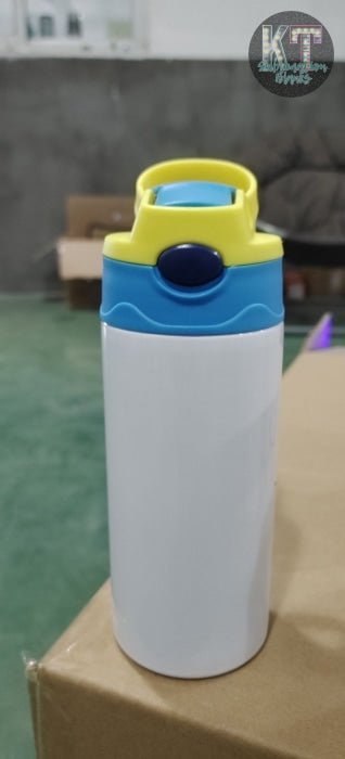 12oz Stainless Steel Straight Flip - Top Sublimation Kids Tumbler | Double - Wall Insulated & BPA - Free - KT SUBLIMATION, DTF AND MORE LLC