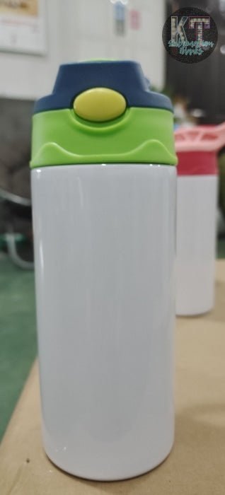 12oz Stainless Steel Straight Flip - Top Sublimation Kids Tumbler | Double - Wall Insulated & BPA - Free - KT SUBLIMATION, DTF AND MORE LLC