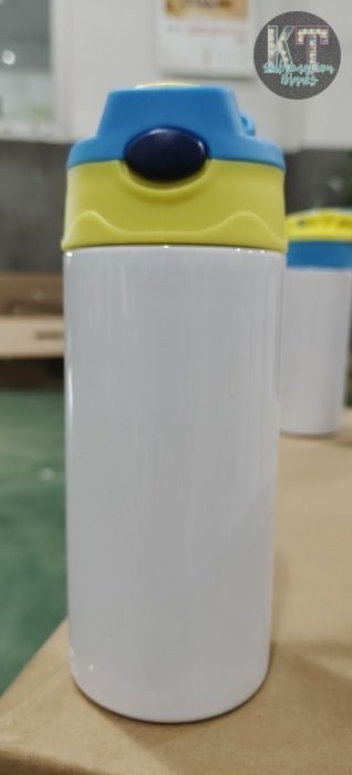 12oz Stainless Steel Straight Flip - Top Sublimation Kids Tumbler | Double - Wall Insulated & BPA - Free - KT SUBLIMATION, DTF AND MORE LLC