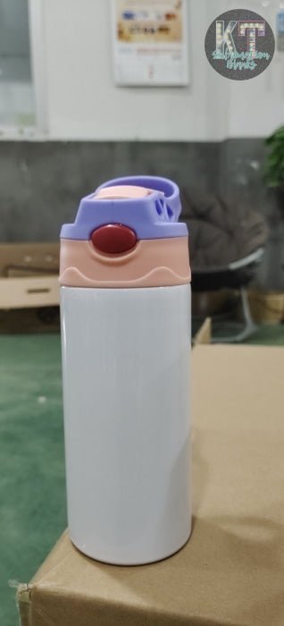 12oz Stainless Steel Straight Flip - Top Sublimation Kids Tumbler | Double - Wall Insulated & BPA - Free - KT SUBLIMATION, DTF AND MORE LLC