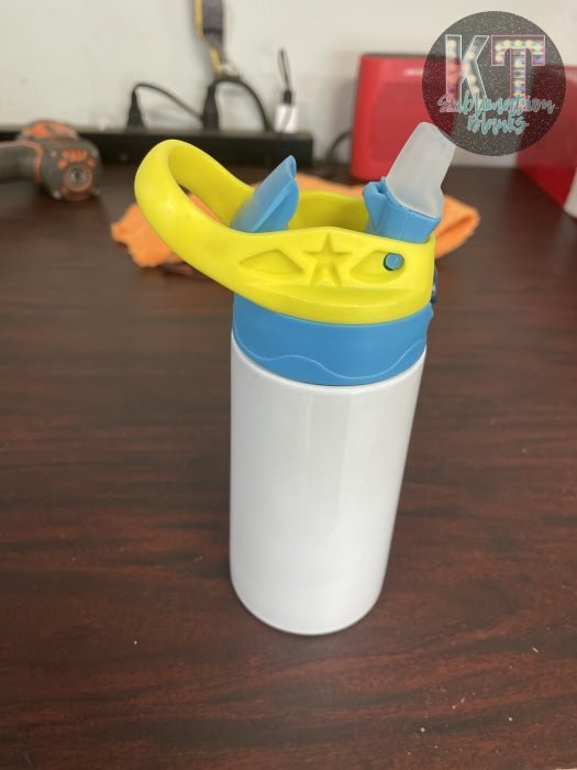 12oz Stainless Steel Straight Flip - Top Sublimation Kids Tumbler | Double - Wall Insulated & BPA - Free - KT SUBLIMATION, DTF AND MORE LLC