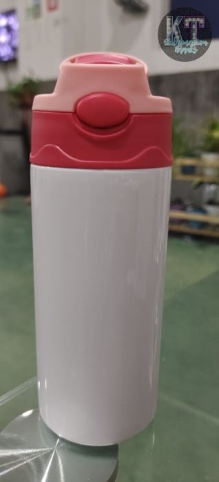 12oz Stainless Steel Straight Flip - Top Sublimation Kids Tumbler | Double - Wall Insulated & BPA - Free - KT SUBLIMATION, DTF AND MORE LLC