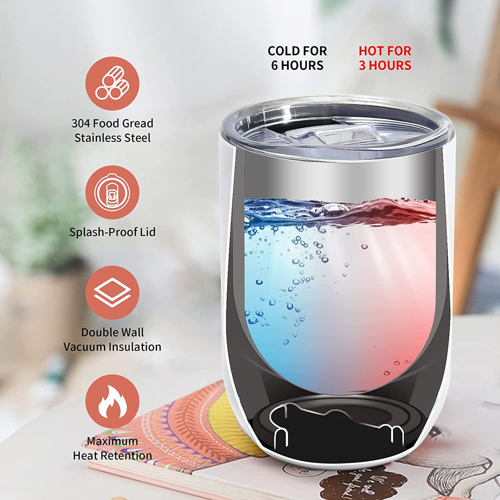 12oz Straight Wine Tumbler Blank ONLY WHITE - KT SUBLIMATION, DTF AND MORE LLC