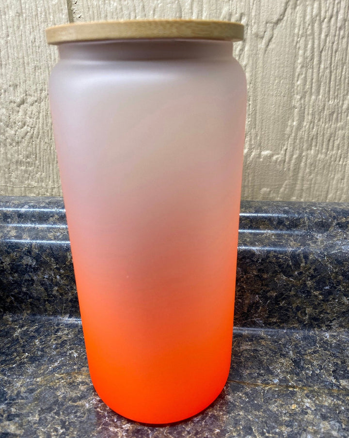 20oz Glass Frosted Cup Bamboo Lid Sublimation - KT SUBLIMATION, DTF AND MORE LLC