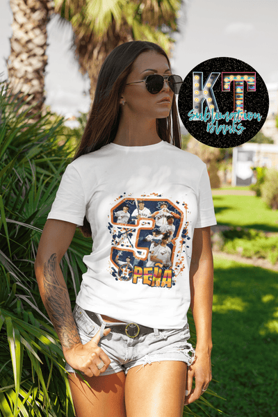 3 Peña Baseball Astros DTF, Ready to press transfer - KT SUBLIMATION, DTF AND MORE LLC
