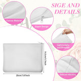 Sublimation Blank Canvas Makeup Bags Pouch with Zipper (7.87 x 5.7 Inch, White)