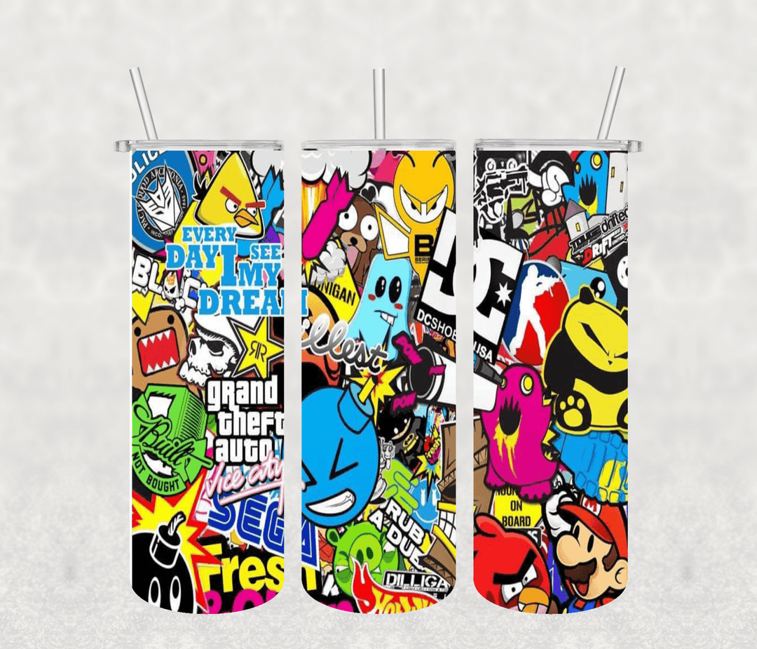 80's 20oz Tumbler Sublimation Print - KT SUBLIMATION, DTF AND MORE LLC