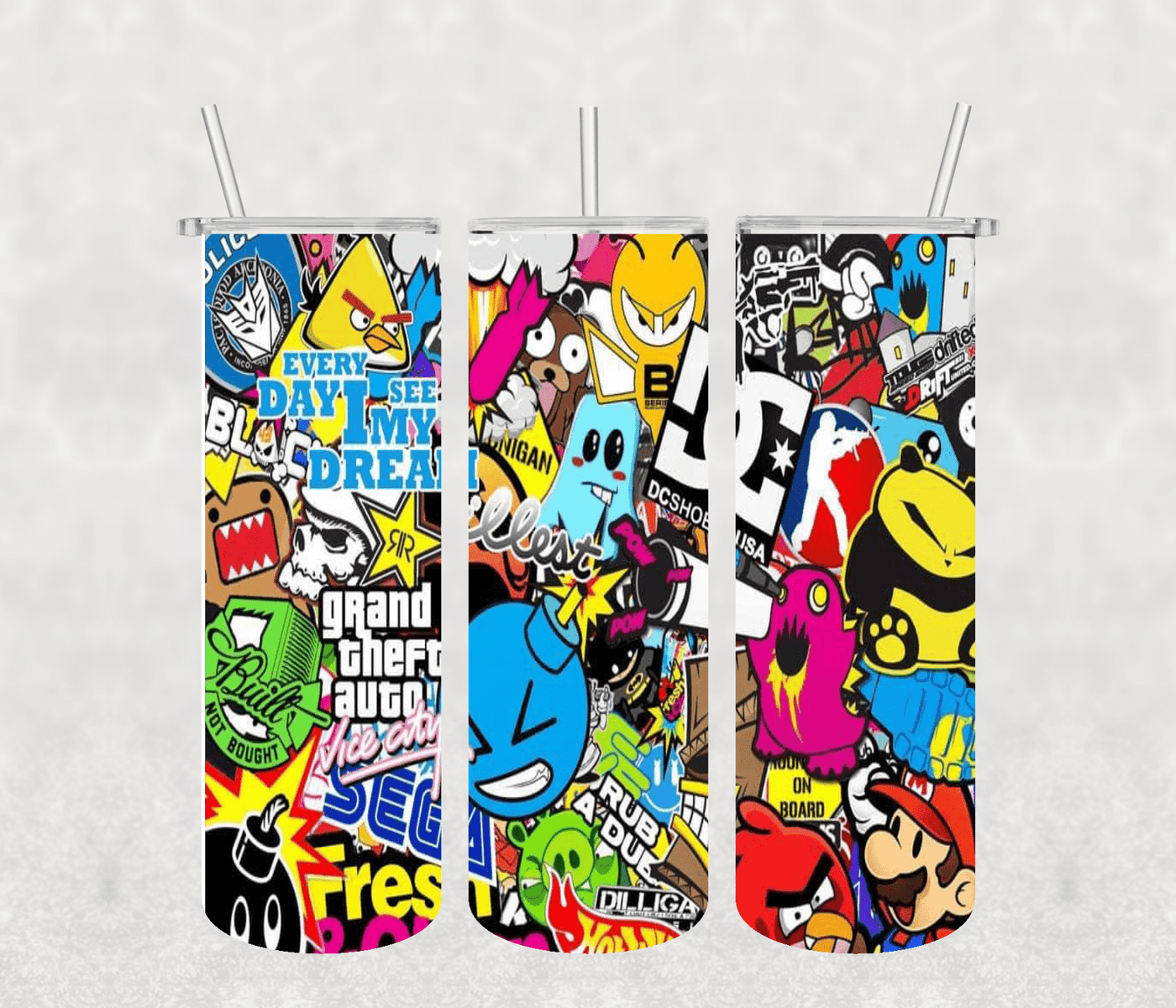 80's 20oz Tumbler Sublimation Print - KT SUBLIMATION, DTF AND MORE LLC