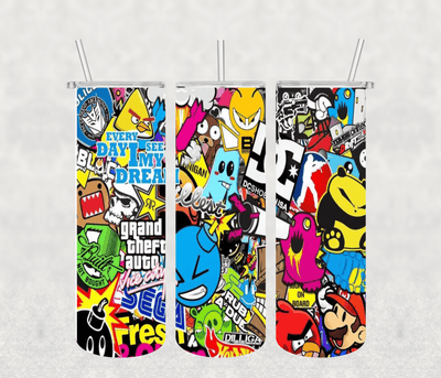 80's 20oz Tumbler Sublimation Print - KT SUBLIMATION, DTF AND MORE LLC