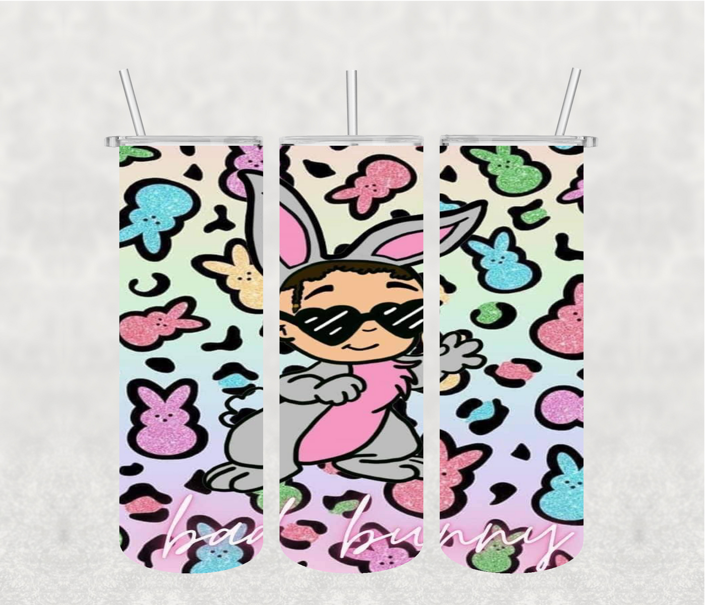 Bad Bunny 20oz Tumbler Sublimation Print