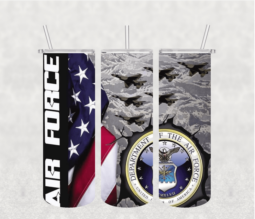 Air Force 20oz Tumbler Sublimation Print - KT SUBLIMATION, DTF AND MORE LLC