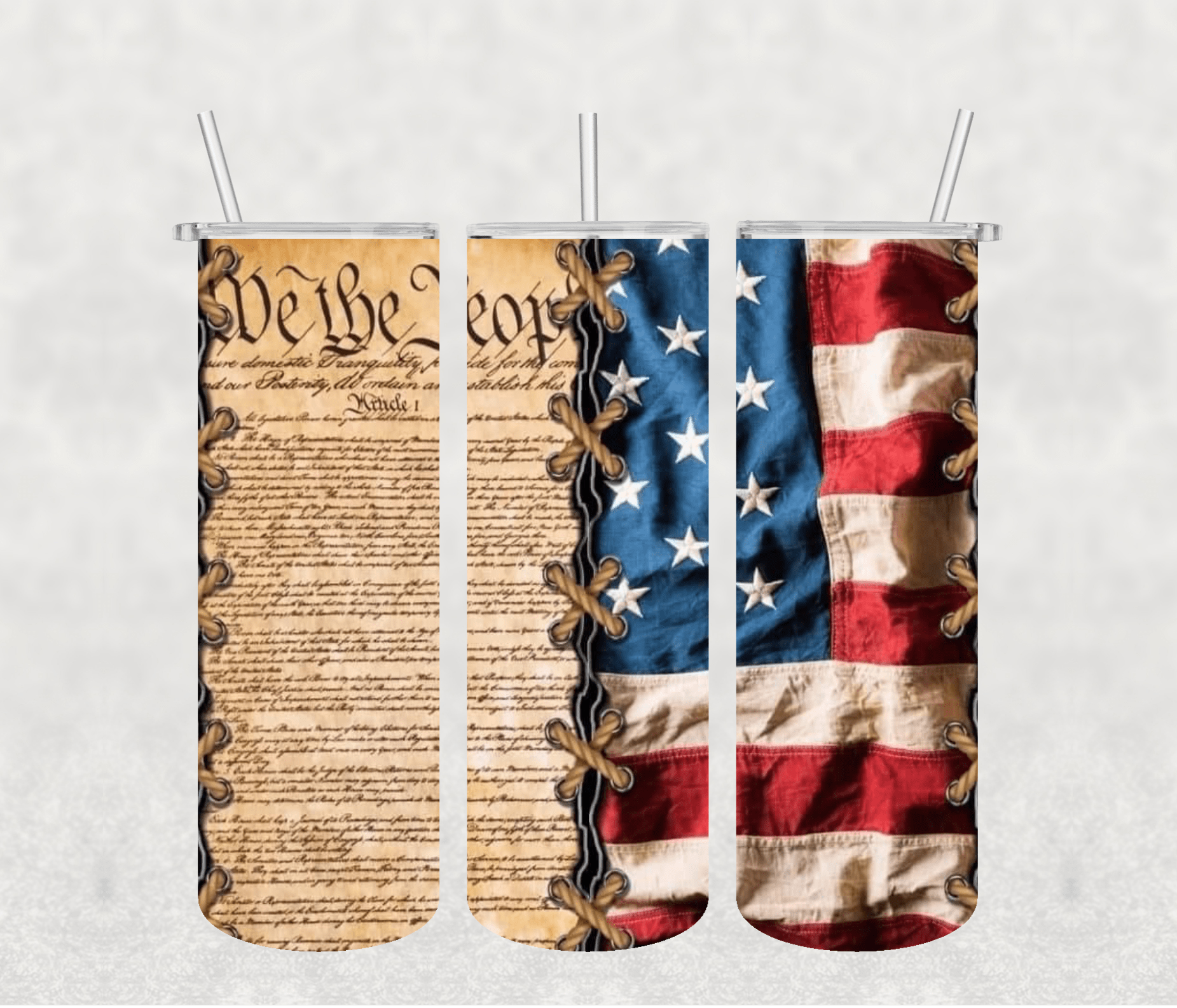 American Flag Gun 20oz Tumbler Sublimation Print