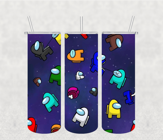 Among Us 20oz Tumbler Sublimation Print, Tumbler Wrap Skinny Sublimation Tumbler - KT SUBLIMATION, DTF AND MORE LLC