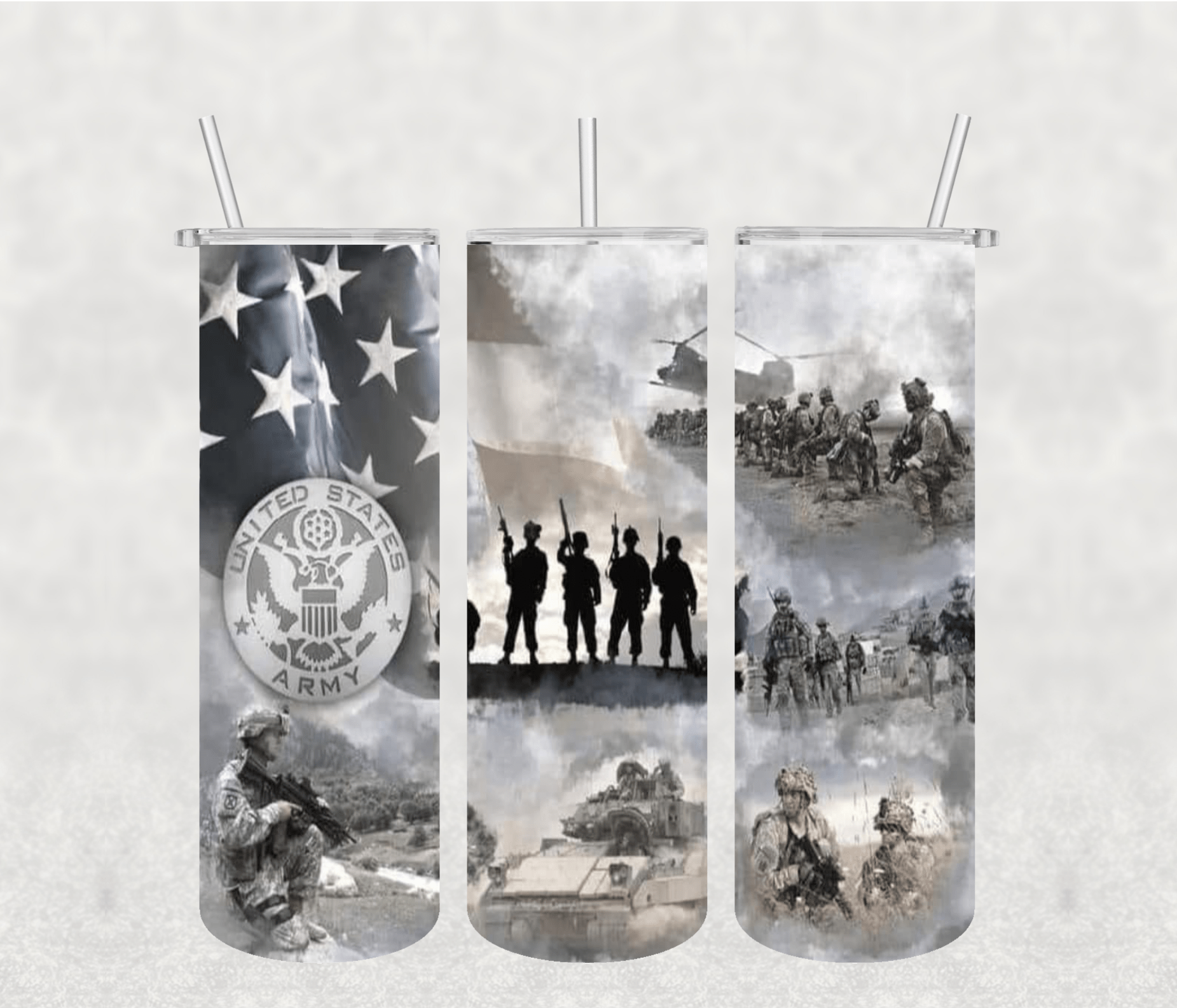 Army 20oz Tumbler Sublimation Print – Military-Inspired Design for Veterans & Patriots