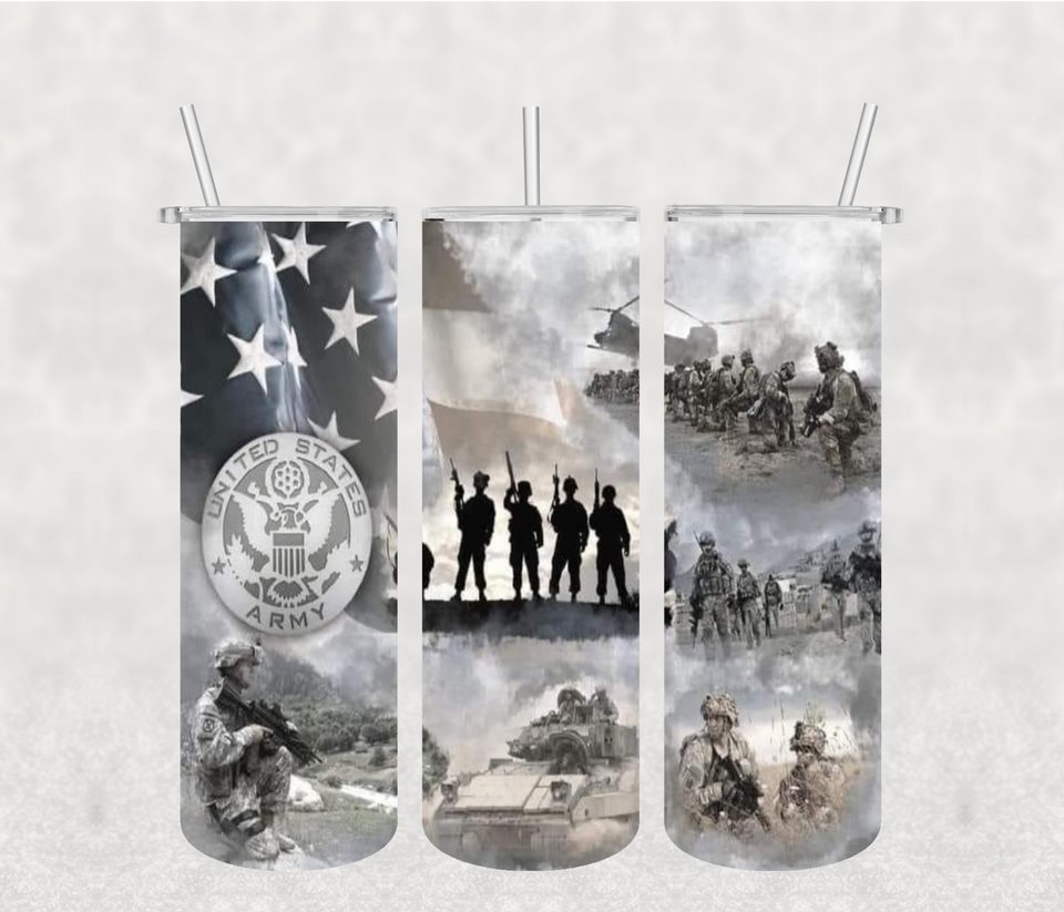 Army 20oz Tumbler Sublimation Print