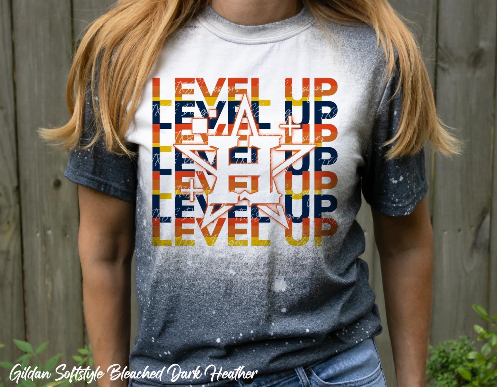 Astros Level Up DTF, Ready to press transfer - KT SUBLIMATION, DTF AND MORE LLC