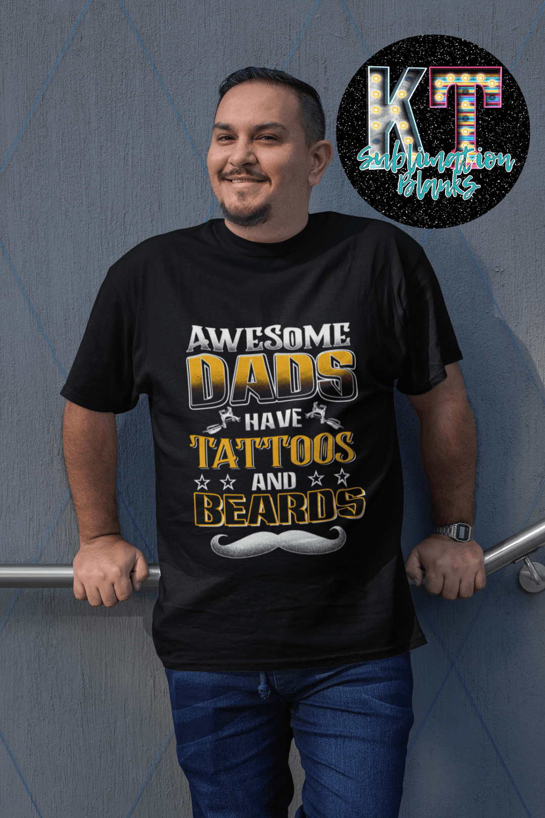 Awesome Dads Have Tattoos Father day DTF, Ready to press transfer - KT SUBLIMATION, DTF AND MORE LLC