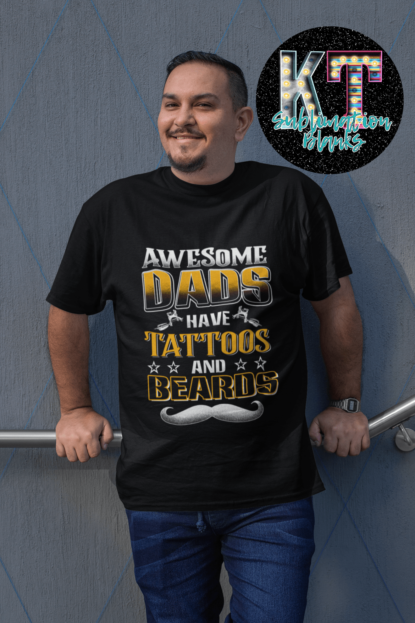 Awesome Dads Have Tattoos Father day DTF, Ready to press transfer - KT SUBLIMATION, DTF AND MORE LLC