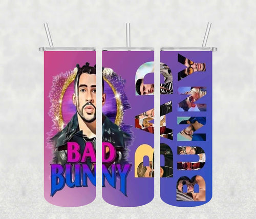 Bad Bunny 20oz Tumbler Sublimation Print - KT SUBLIMATION, DTF AND MORE LLC