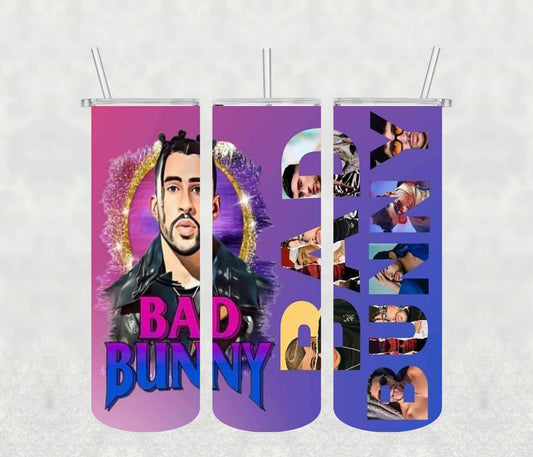 Bad Bunny 20oz Tumbler Sublimation Print - KT SUBLIMATION, DTF AND MORE LLC