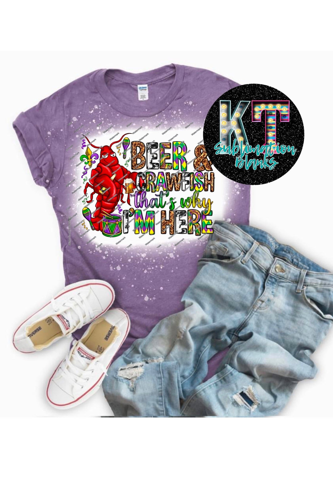 Beer and Crawfish that’s why I'm Here Season DTF, ready to press transfer - KT SUBLIMATION, DTF AND MORE LLC