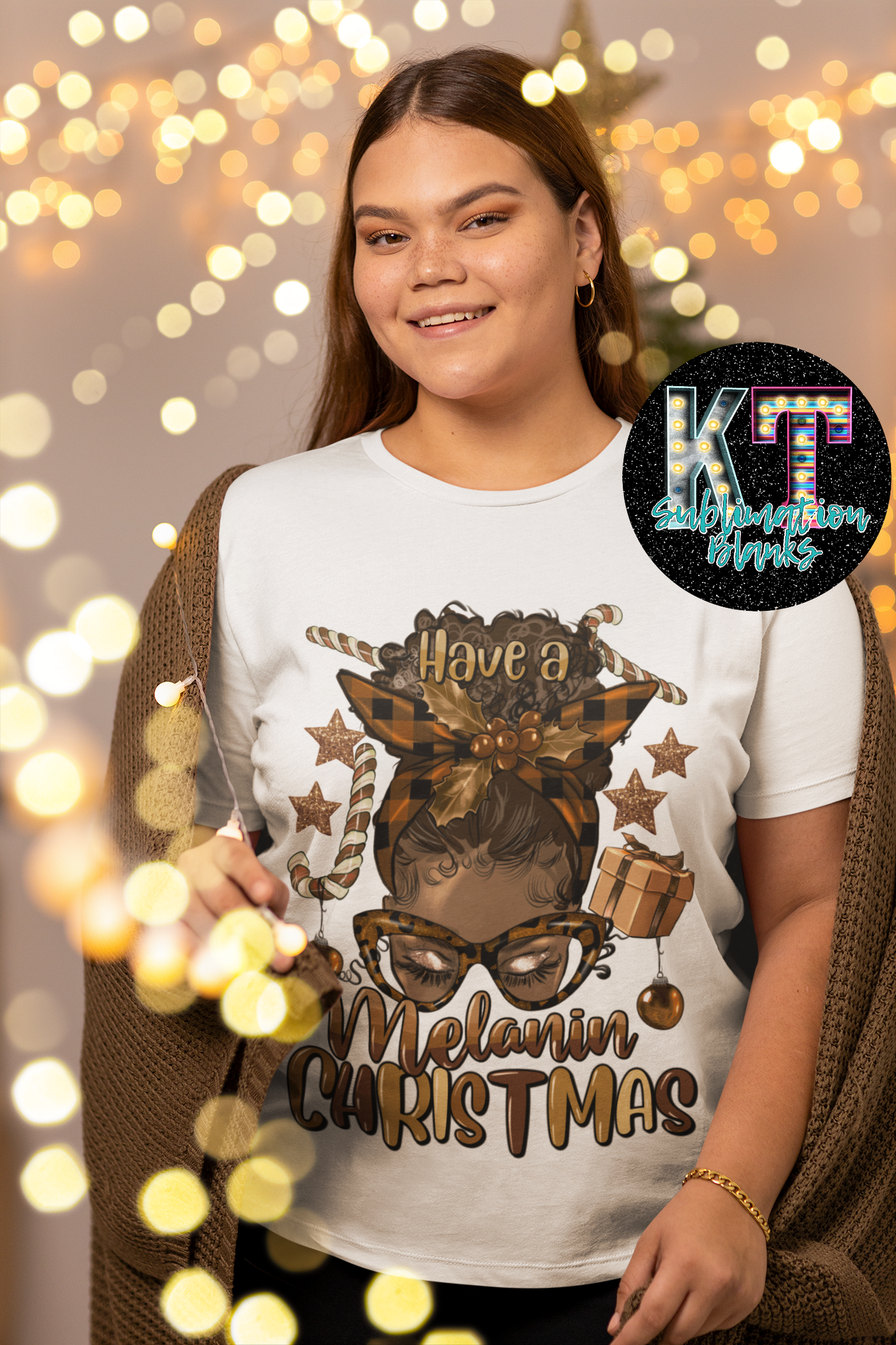 Have a melanin Christmas DTF, ready to press Transfer