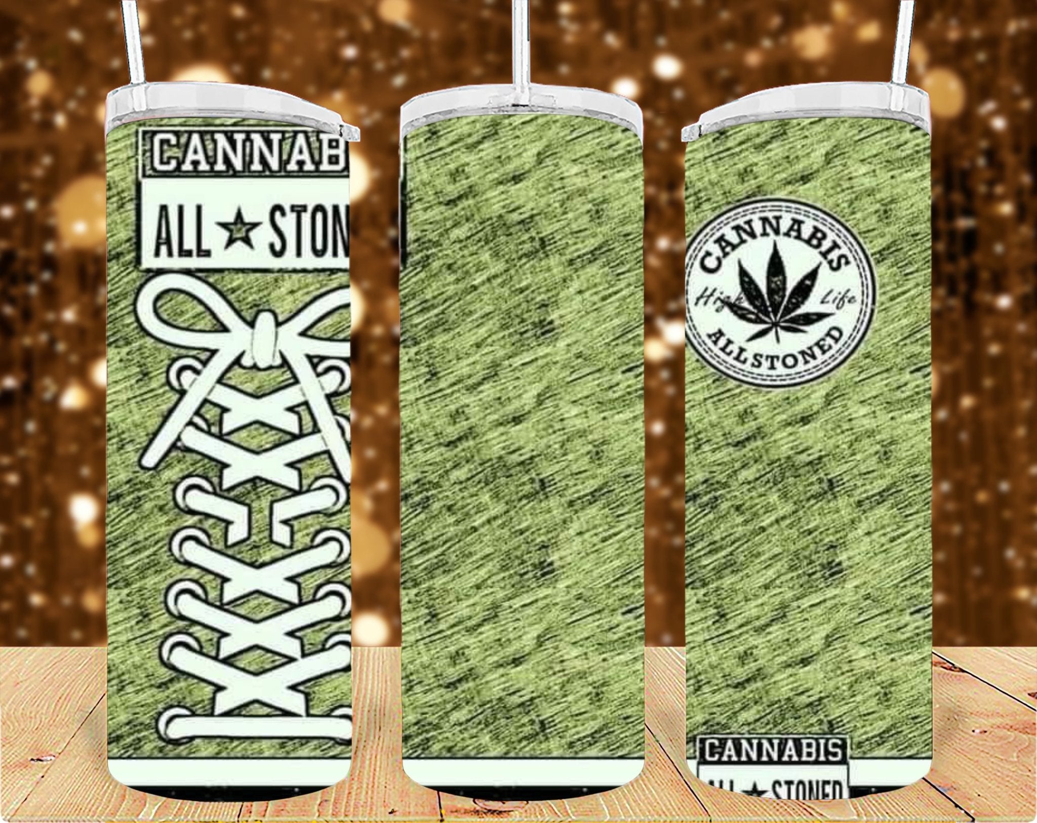 Cann-abis Tumbler Sublimation Print – Bold Cannabis-Inspired Design 🌿💚