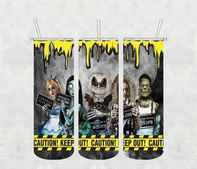 Caution 20oz Tumbler Sublimation Print - KT SUBLIMATION, DTF AND MORE LLC