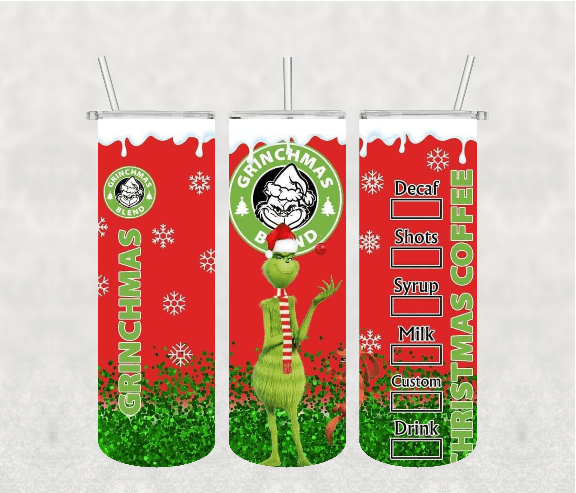 Christmas 20oz Print US Tumbler Sublimation Custom Holiday design Tumbler Print us