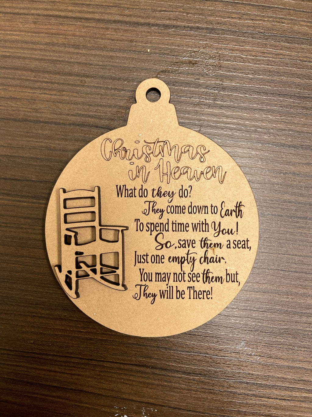 Christmas in Heaven Wood Ornament | Christmas in Heaven Ornament | Laser Cut Ornament | Laser Cut Christmas Ornament | Memorial Ornament - KT SUBLIMATION, DTF AND MORE LLC