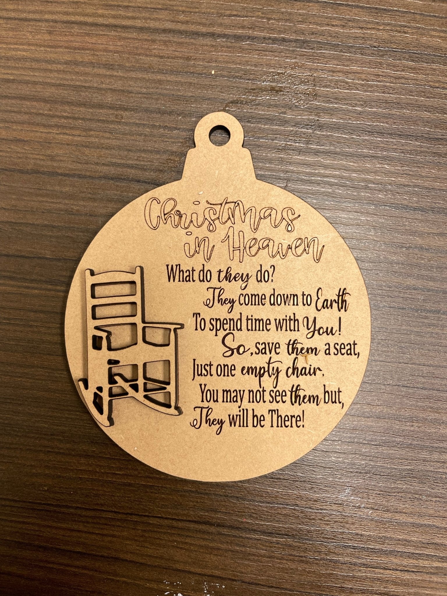 Christmas in Heaven Wood Ornament | Christmas in Heaven Ornament | Laser Cut Ornament | Laser Cut Christmas Ornament | Memorial Ornament - KT SUBLIMATION, DTF AND MORE LLC