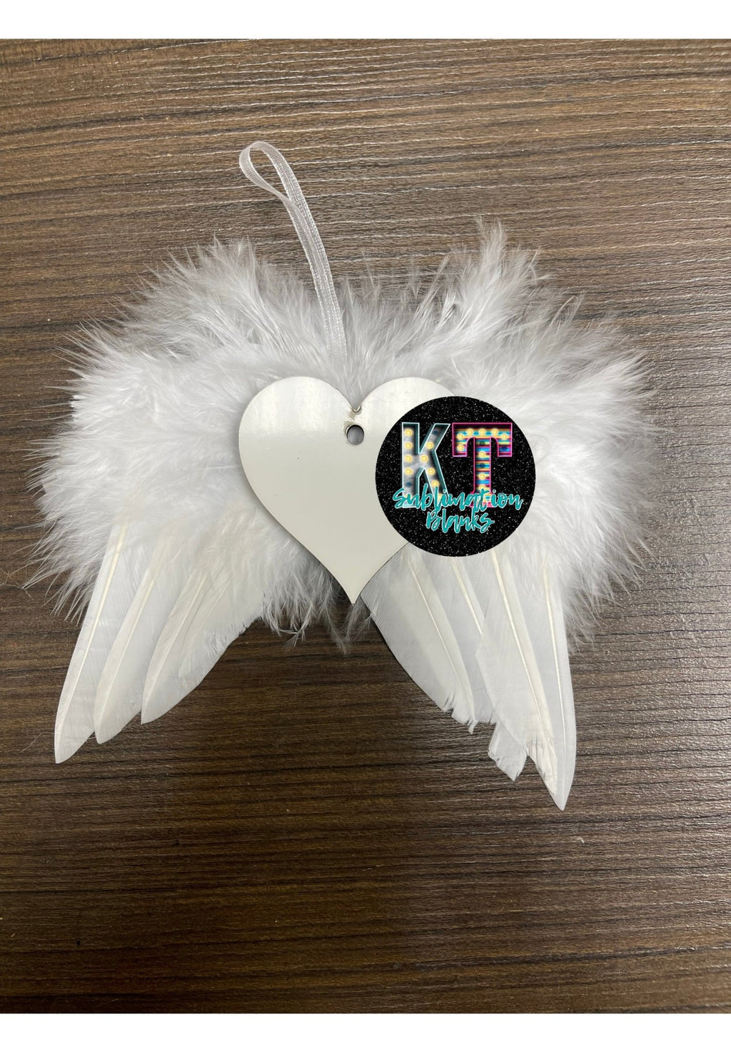 Christmas White Angel Wings Ornament Hanging, Feather Hanging Decor with Sublimation Blank Pendants for Christmas Tree Crafts Angel Wings Xmas Decor - KT SUBLIMATION, DTF AND MORE LLC
