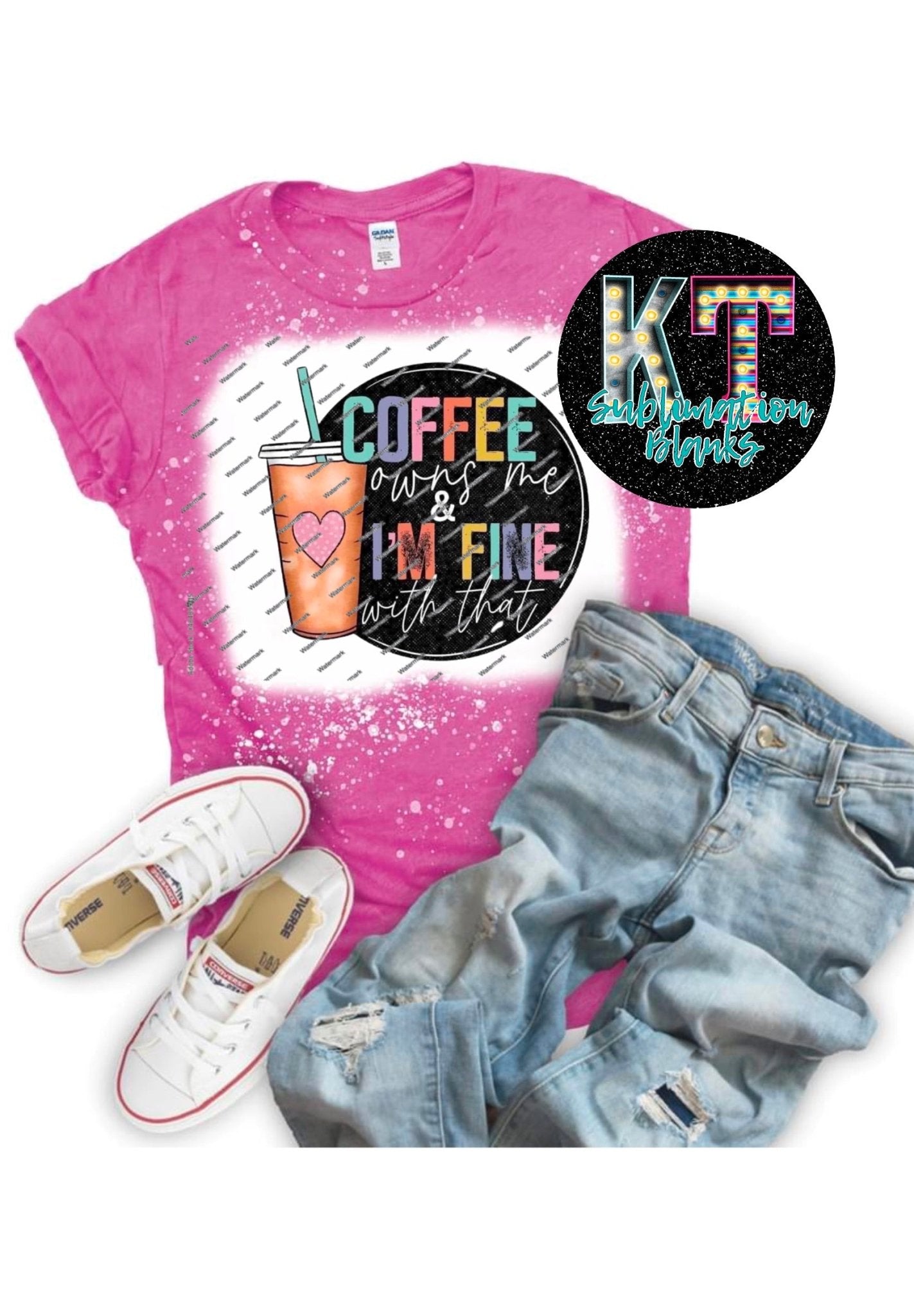 Coffee owns Me and I'm fine with that Valentine DTF - KT SUBLIMATION, DTF AND MORE LLC