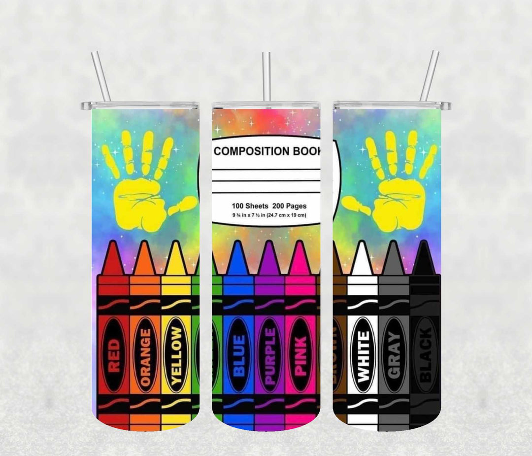 Composition Book 20oz Tumbler Sublimation Print - KT SUBLIMATION, DTF AND MORE LLC