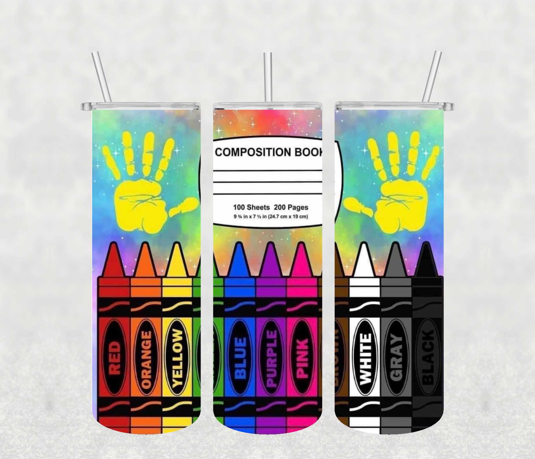 Composition Book 20oz Tumbler Sublimation Print