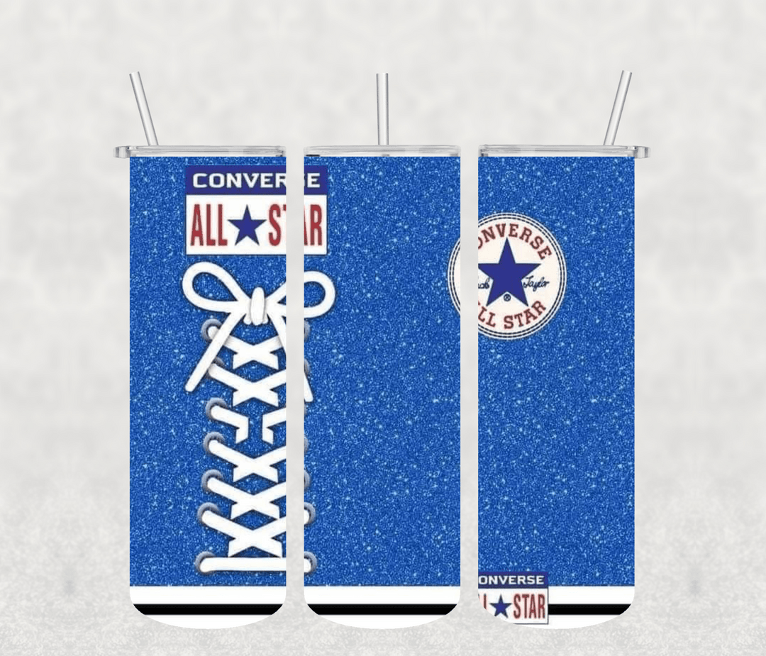 Converse blue 20oz Tumbler Sublimation Print - KT SUBLIMATION, DTF AND MORE LLC