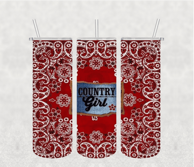 Country Girl 20oz Tumbler Sublimation Print - KT SUBLIMATION, DTF AND MORE LLC