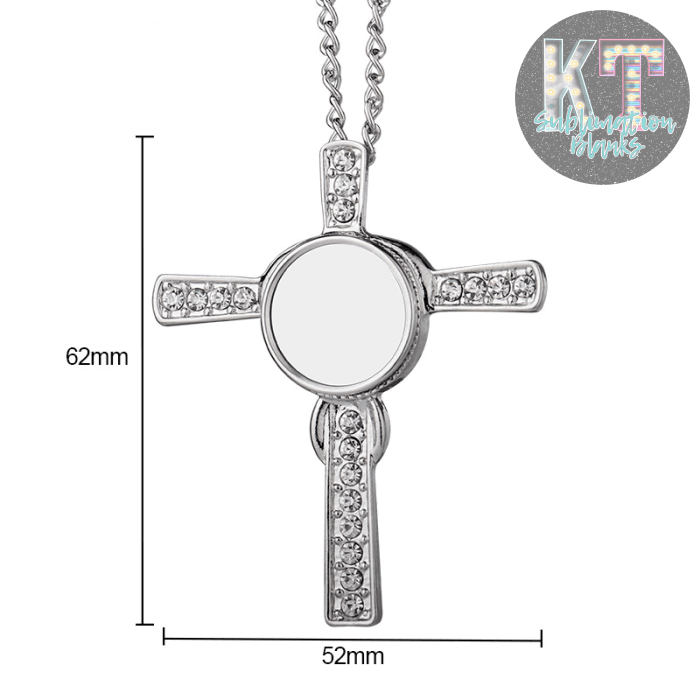 Cross Diamond Necklaces Sublimation, Necklace Diamond Sublimation Necklace, Sublimation Cross Heart Necklace Blanks | Cross Pendant Necklace - KT SUBLIMATION, DTF AND MORE LLC